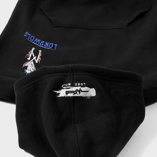 City of Wolves Embroidered Hoodie - Black