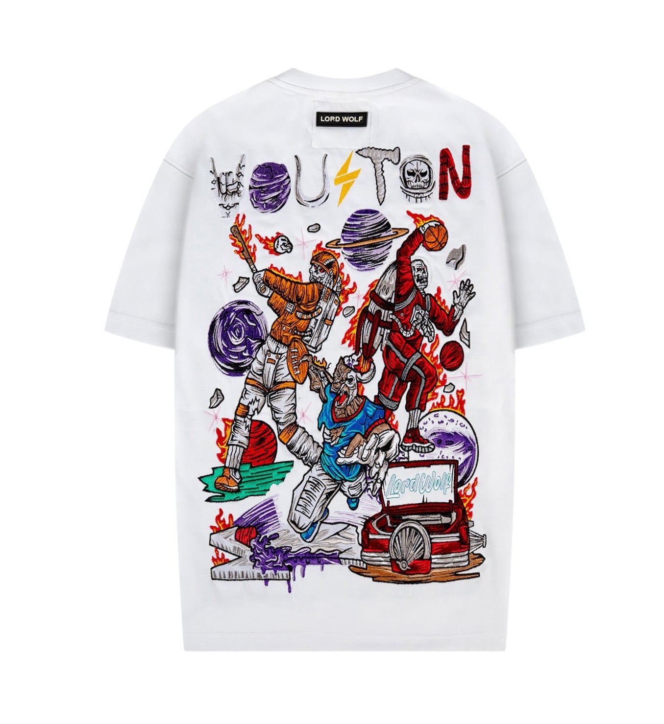 Houston Embroidered Tee - White