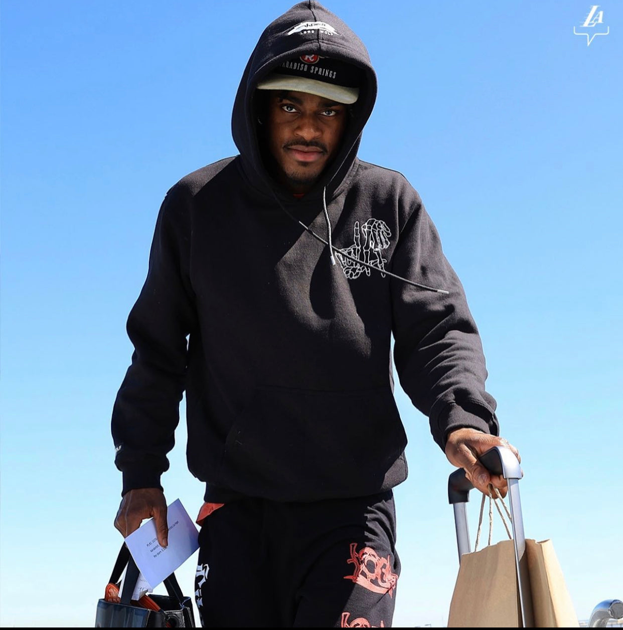 Limited Edition Los Angeles Embroidered Hoodie - Black