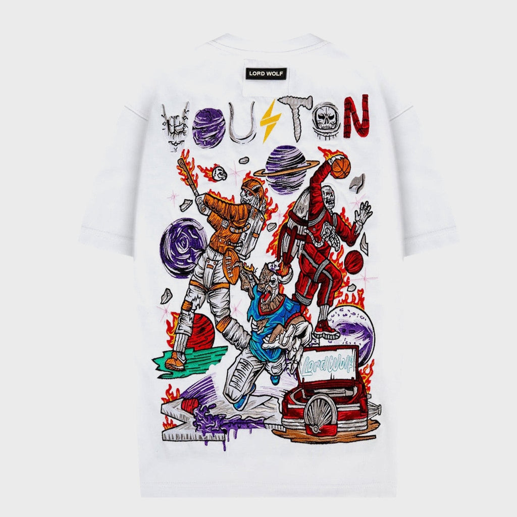 Lordwolf Houston Tee - Embroidered Edition - White – Lord Wolf