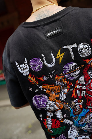 Houston Embroidered Tee - Black