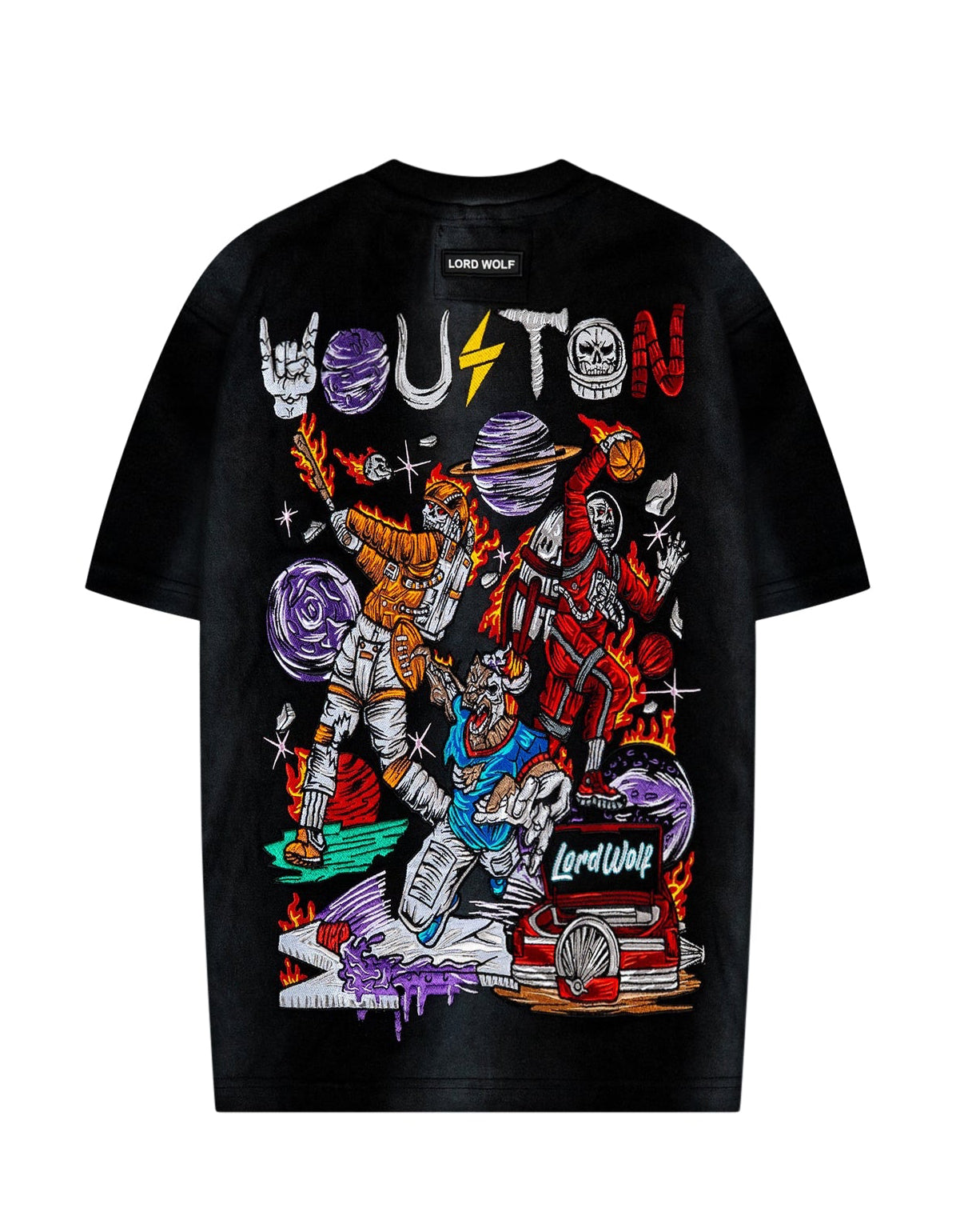 Houston Embroidered Tee - Black