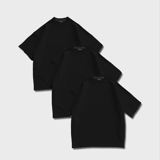 LW Essential Tee 3-Pack – Heavyweight Organic Cotton, Black