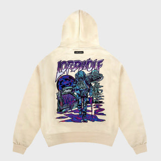 Lord Wolf Space City Embroidered Hoodie - Off White Space City Embroidered Hoodie - Off White