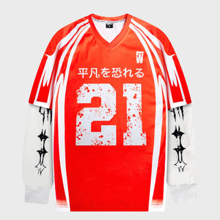 Fear of Mediocrity Long Sleeve Jersey - Volcanic Red