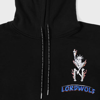 City of Wolves Embroidered Hoodie - Black