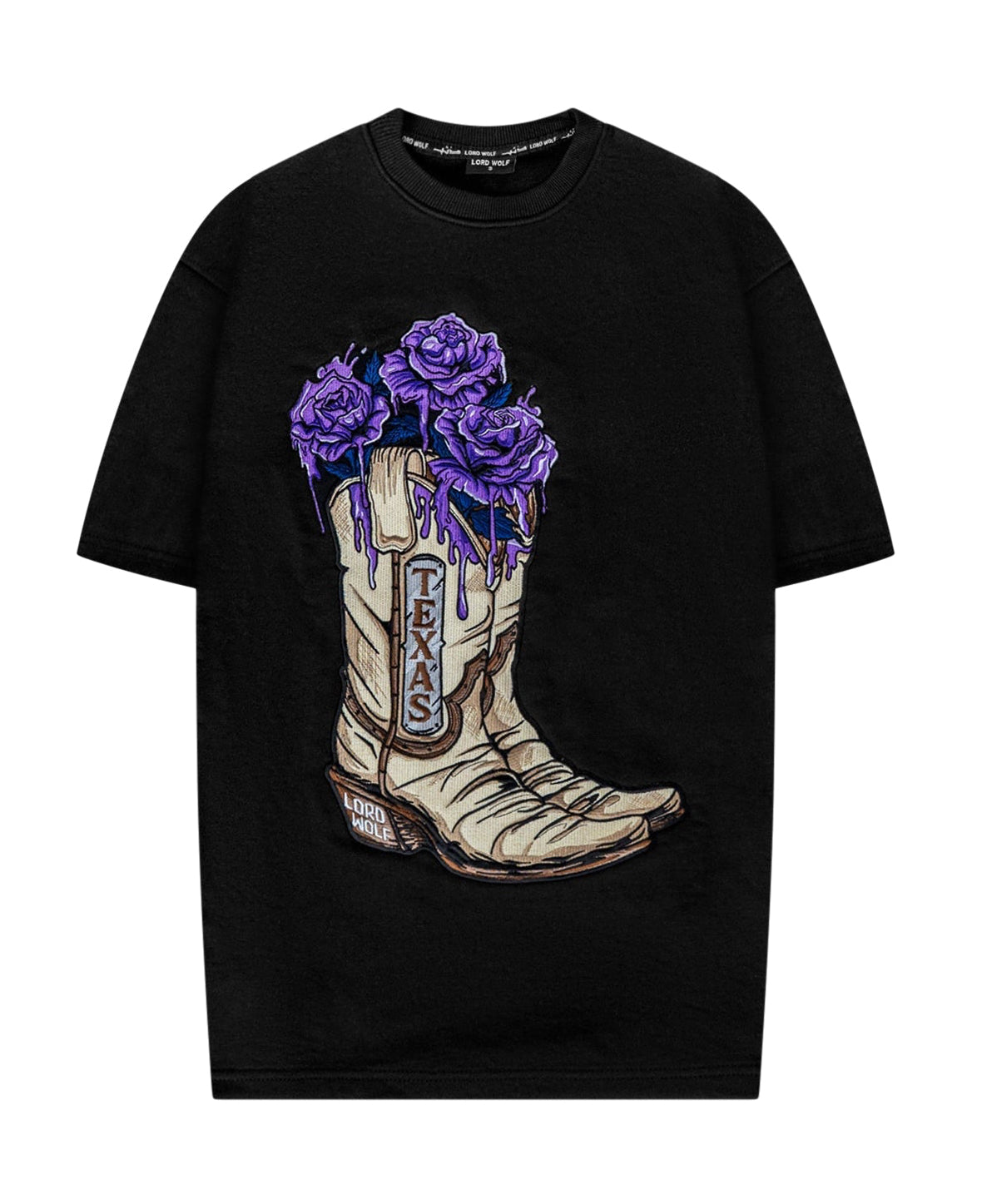 Texas Boot Tee – Embroidery Edition – Black
