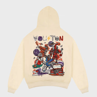 Houston Embroidered Drop-shoulder Hoodie - OFF WHITE