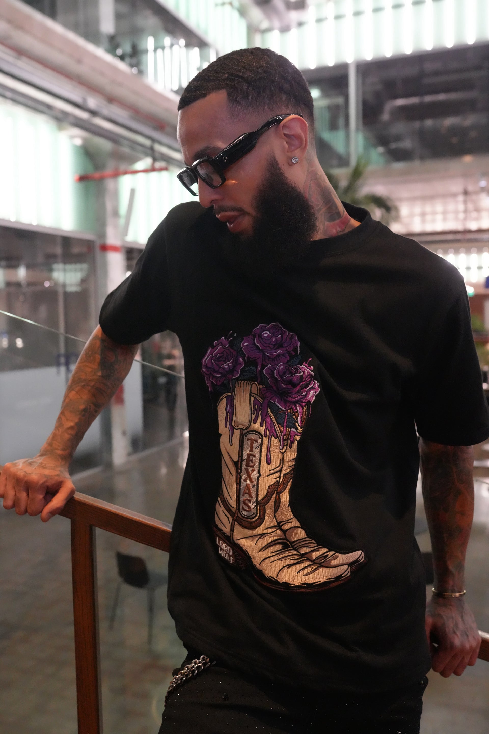 Texas Boot Tee – Embroidery Edition – Black