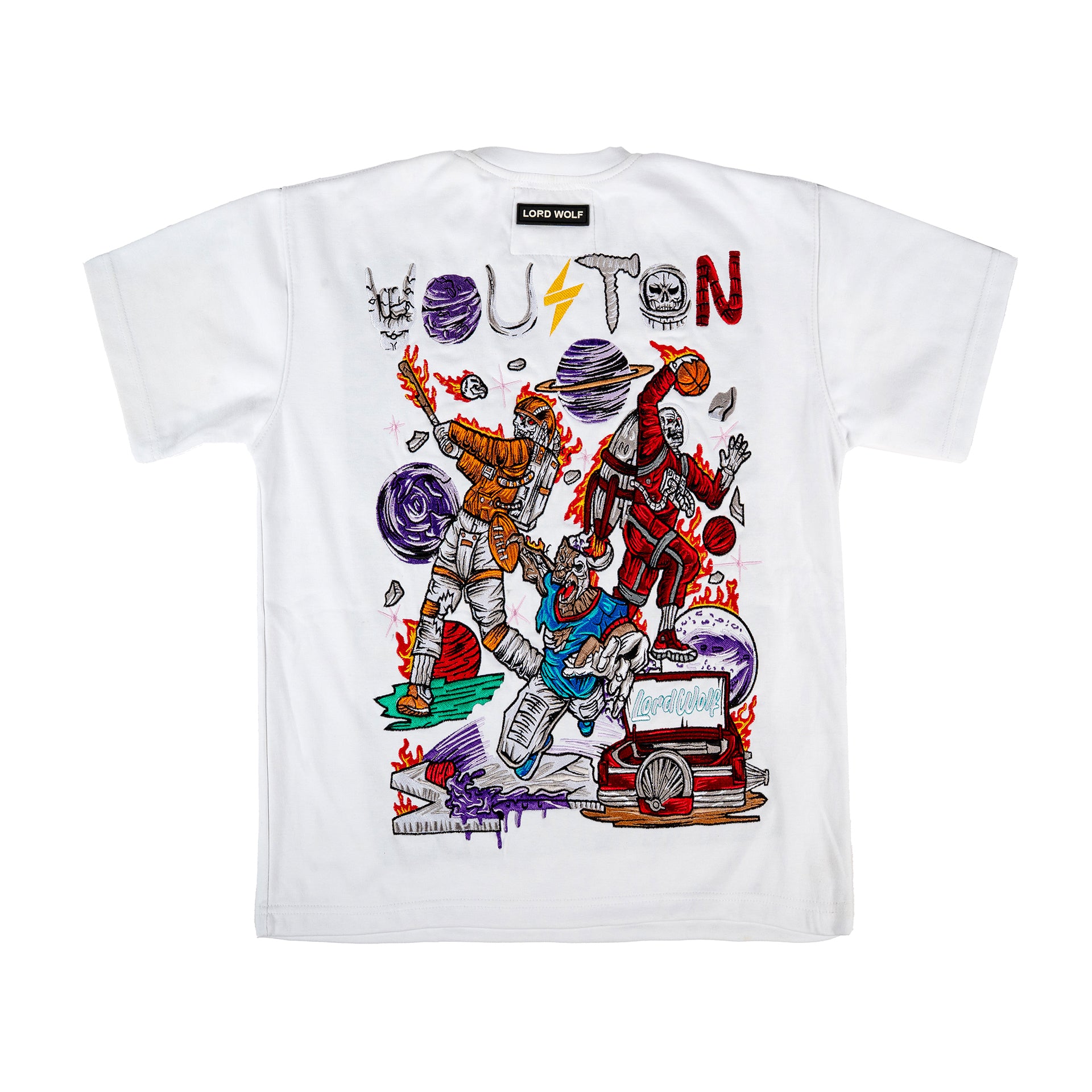 Houston Embroidered Tee - White