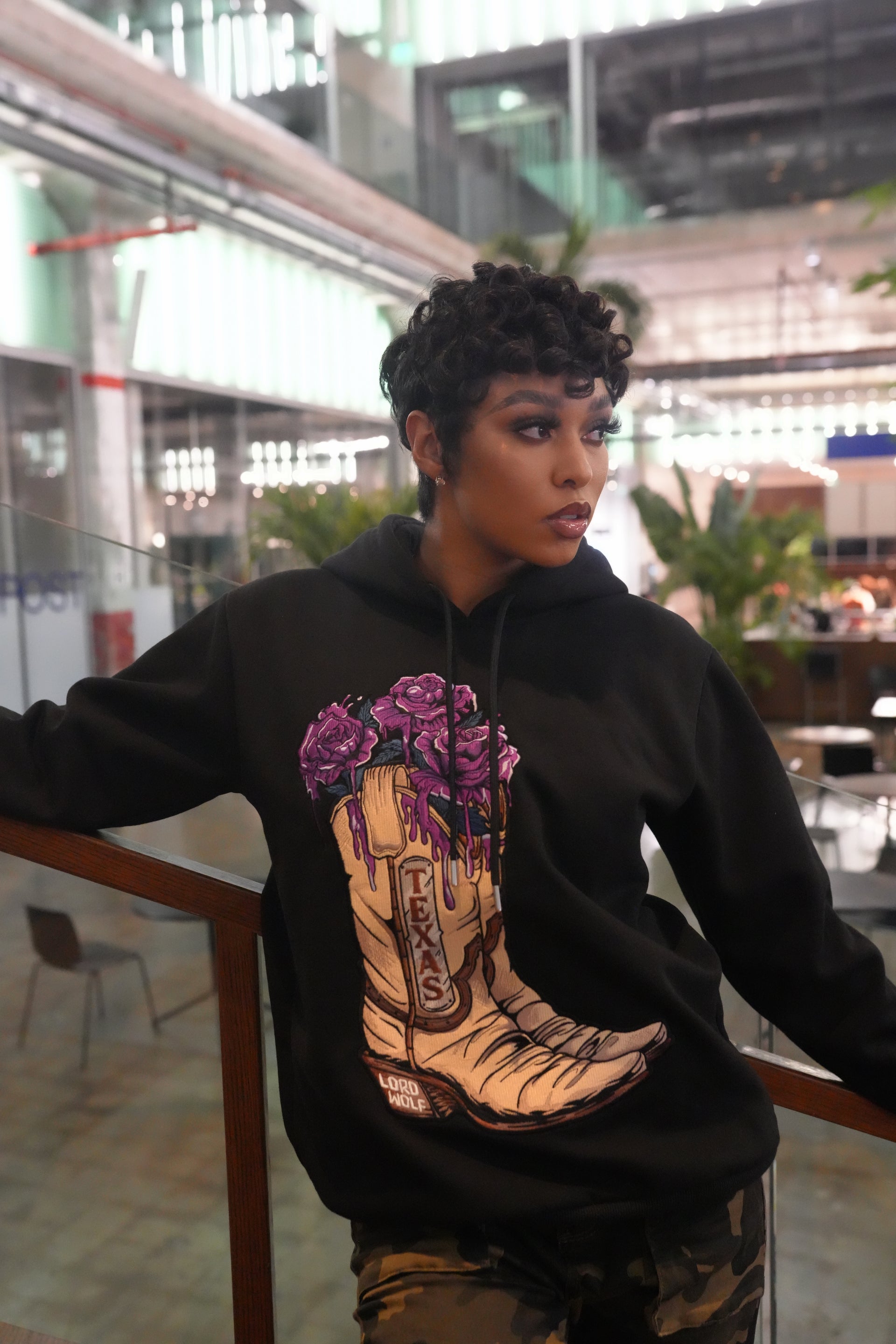 Texas Boot Embroidered Hoodie