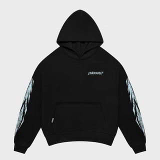 Lord Wolf Black Ice "Shatter" Hoodie - Ultra Heavyweight Organic Cotton 540 GSM Black Ice "Shatter" Hoodie - Ultra Heavyweight Organic Cotton 540 GSM