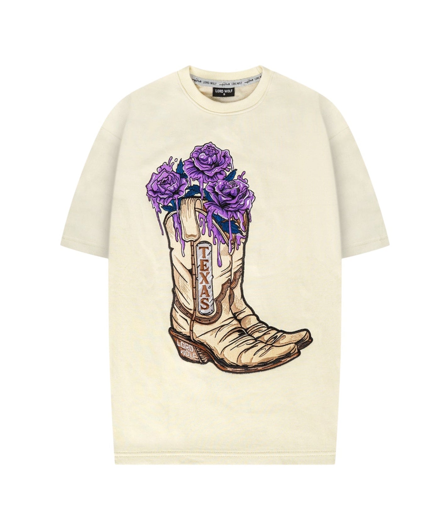 Texas Boot Tee – Embroidery Edition – Off-White