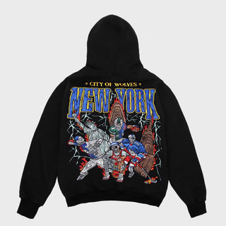 Lord Wolf City of Wolves Embroidered Hoodie - Black City of Wolves Embroidered Hoodie - Black