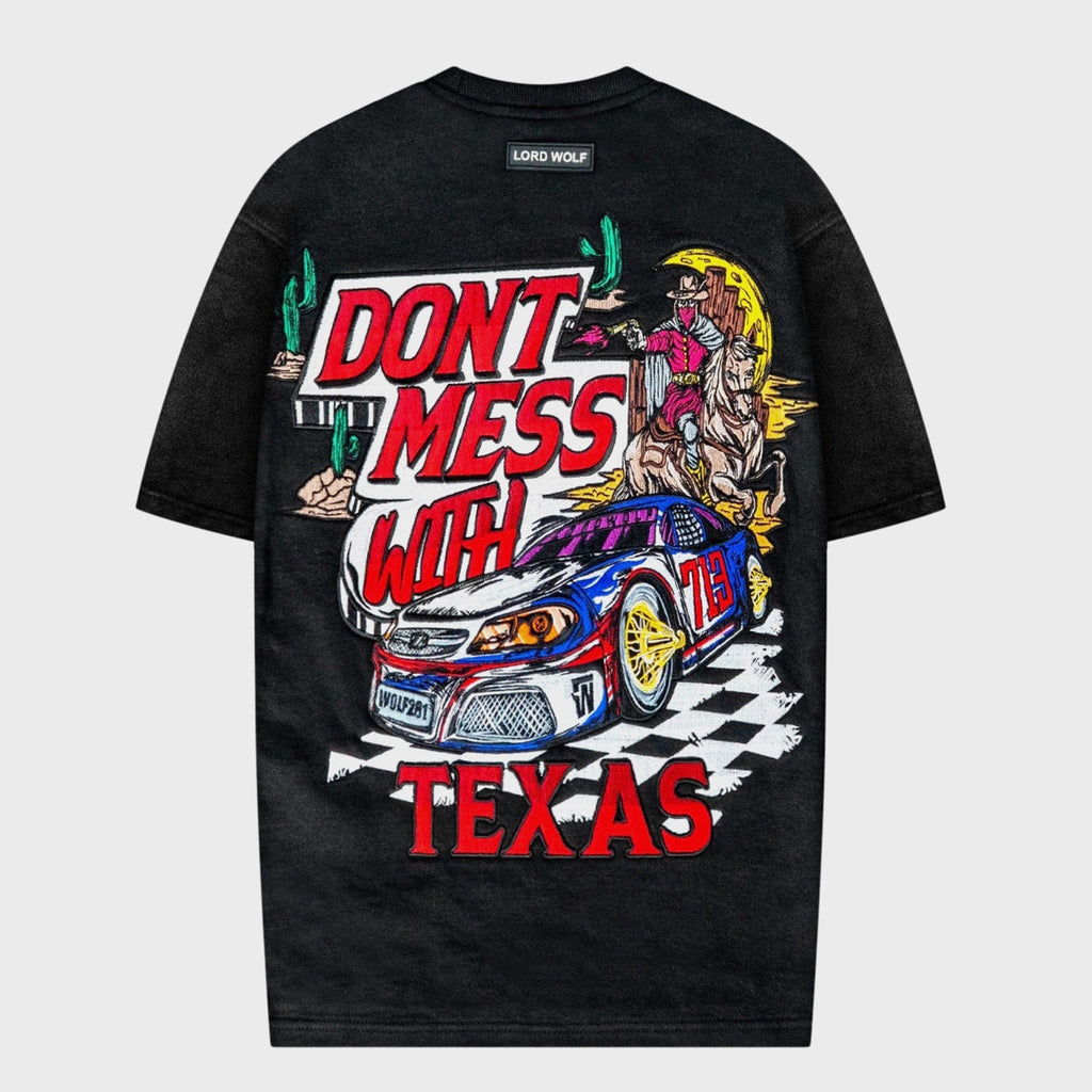 Lordwolf Don’t Mess With Texas Tee – Embroidery Edition – Black – Lord Wolf