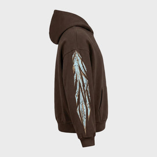 Lord Wolf Glacial Mocha "Shatter" Hoodie - Ultra Heavyweight Organic Cotton 540 GSM Glacial Mocha "Shatter" Hoodie - Ultra Heavyweight Organic Cotton 540 GSM