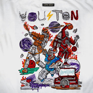 Lord Wolf Houston Embroidered Tee - White Houston Embroidered Tee - White