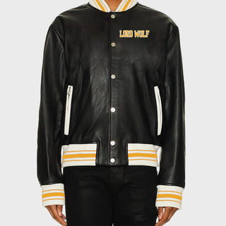Lord Wolf Lord Wolf Genuine Leather Bomber Jacket Lord Wolf Genuine Leather Bomber Jacket