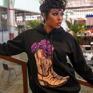 Lord Wolf Texas Boot Embroidered Hoodie Texas Boot Embroidered Hoodie