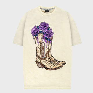 Lord Wolf Texas Boot Tee – Embroidery Edition – Off-White Texas Boot Tee – Embroidery Edition – Off-White
